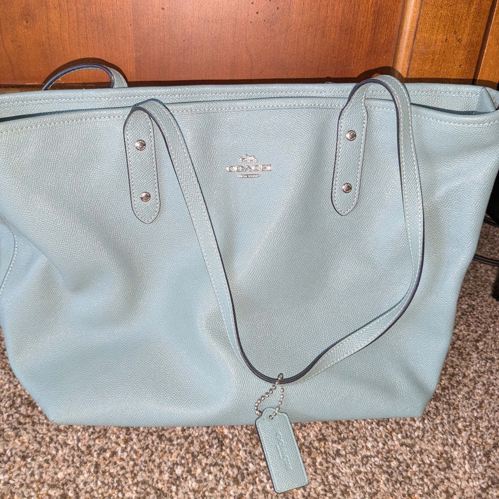 Coach Light Blue Tote Bag
